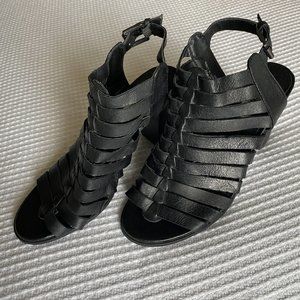 Steve Madden Strappy Black Hell Sandals - Size 7.5